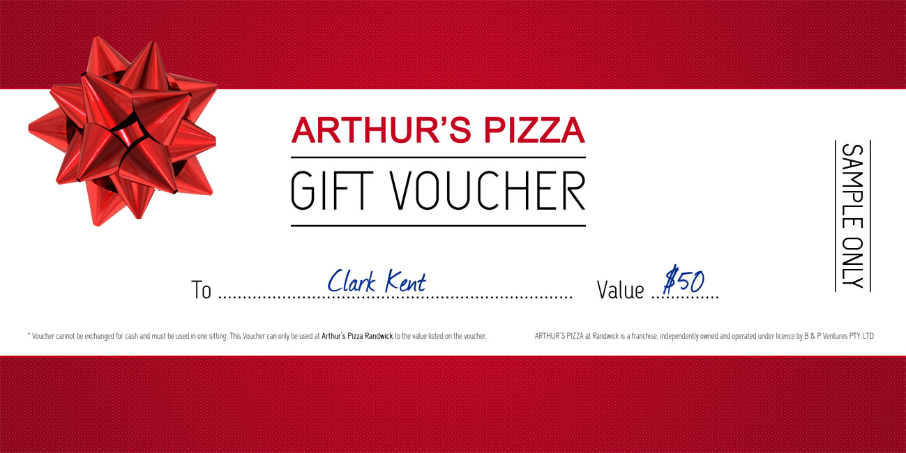 Arthur's Pizza Gift Vouchers